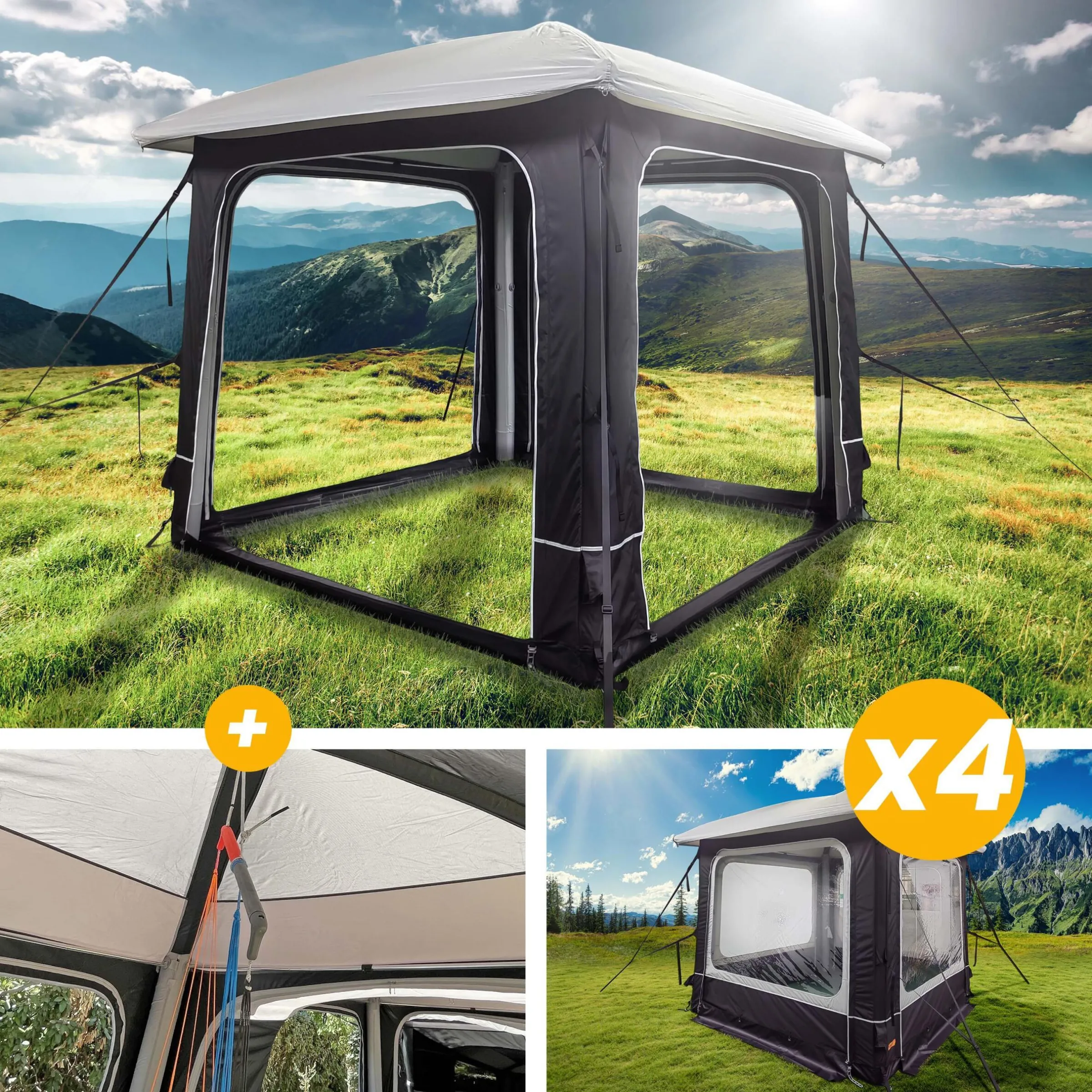 Abri gonflable Lodge Air + 3 Murs pour abri Lodge Air + Barres de renfort