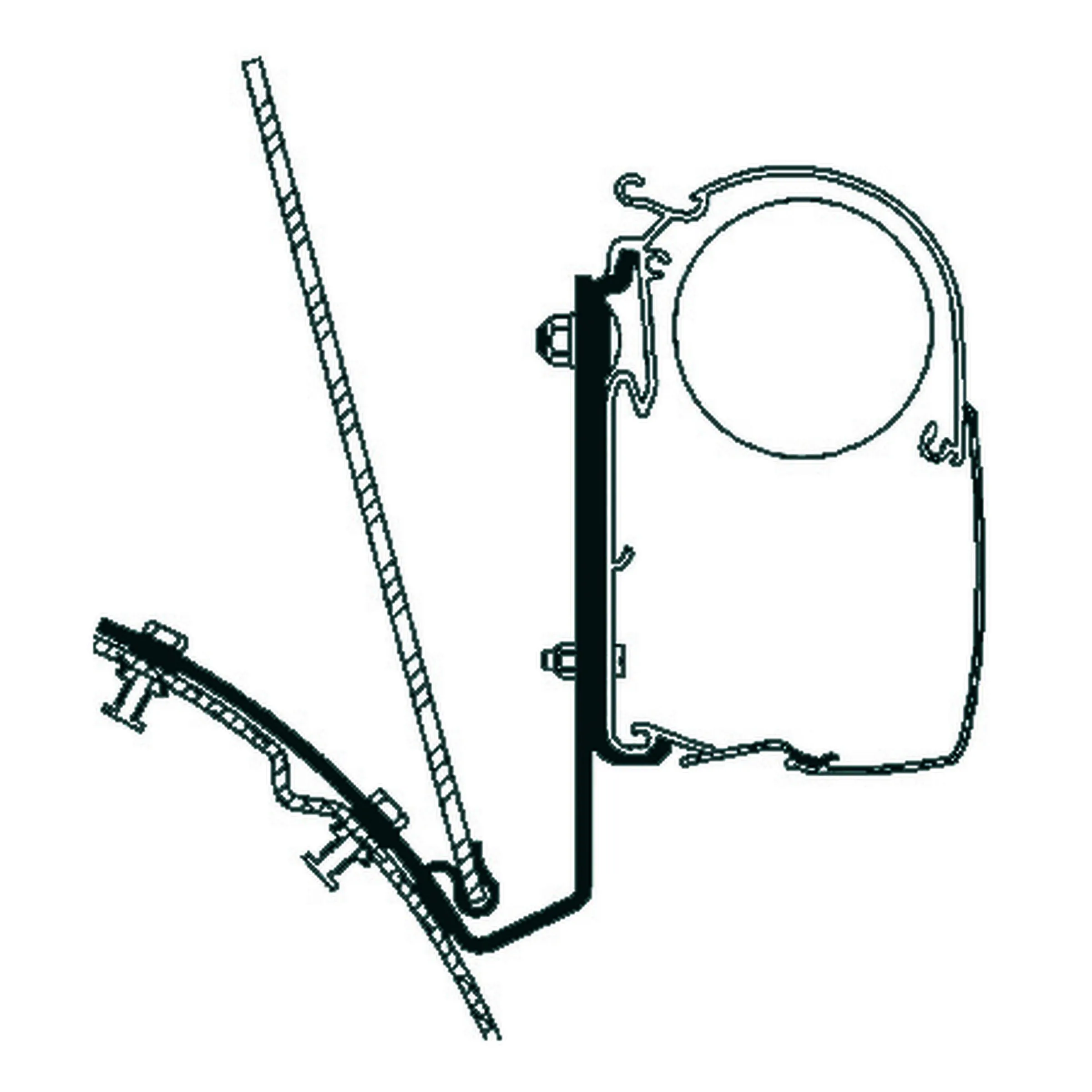 Adaptateur de stores VW T4 toit surélevé