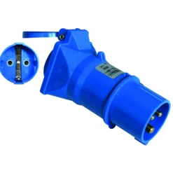 Adaptateur mâle CEE17 - femelle Schuko