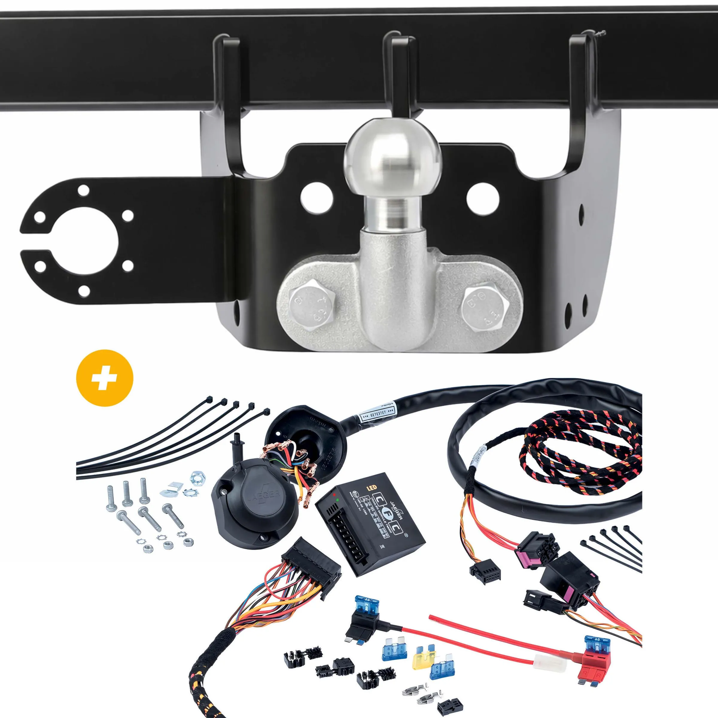 Attelage pour fourgon + Faisceau Jaeger 13 broches pour Jumper, Ducato, Boxer sans radars