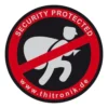 Autocollant d’avertissement « security protected »(lot de 3 pièces)