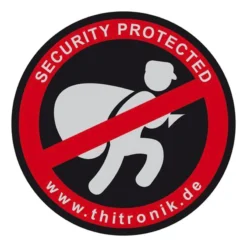 Autocollant d’avertissement « security protected »(lot de 3 pièces)
