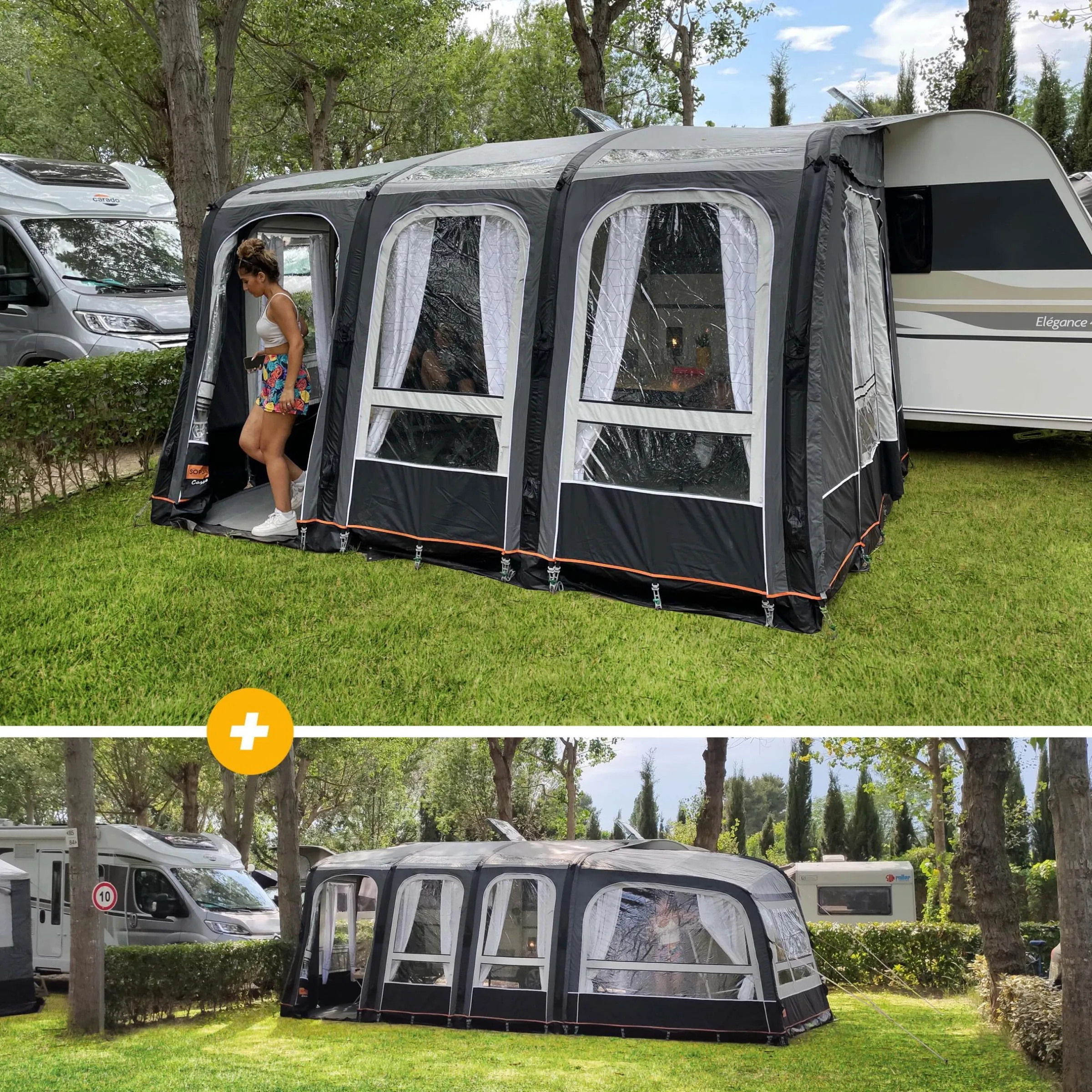 Auvent partiel gonflable Cassandra Air Longueur 260 cm + Extension Cassandra Air Extension droite