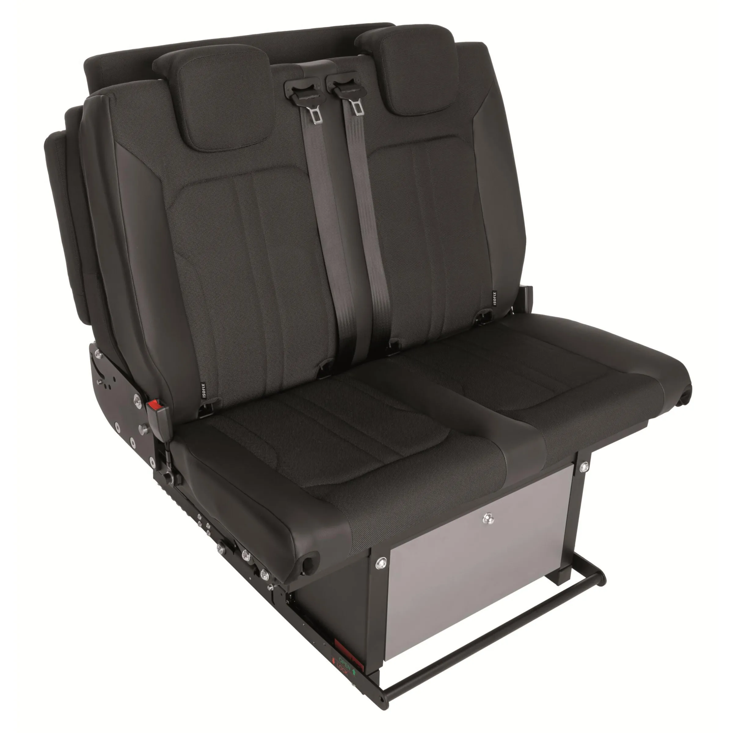 Banquette-lit coulissante ISOFIX revêtement noir/noir