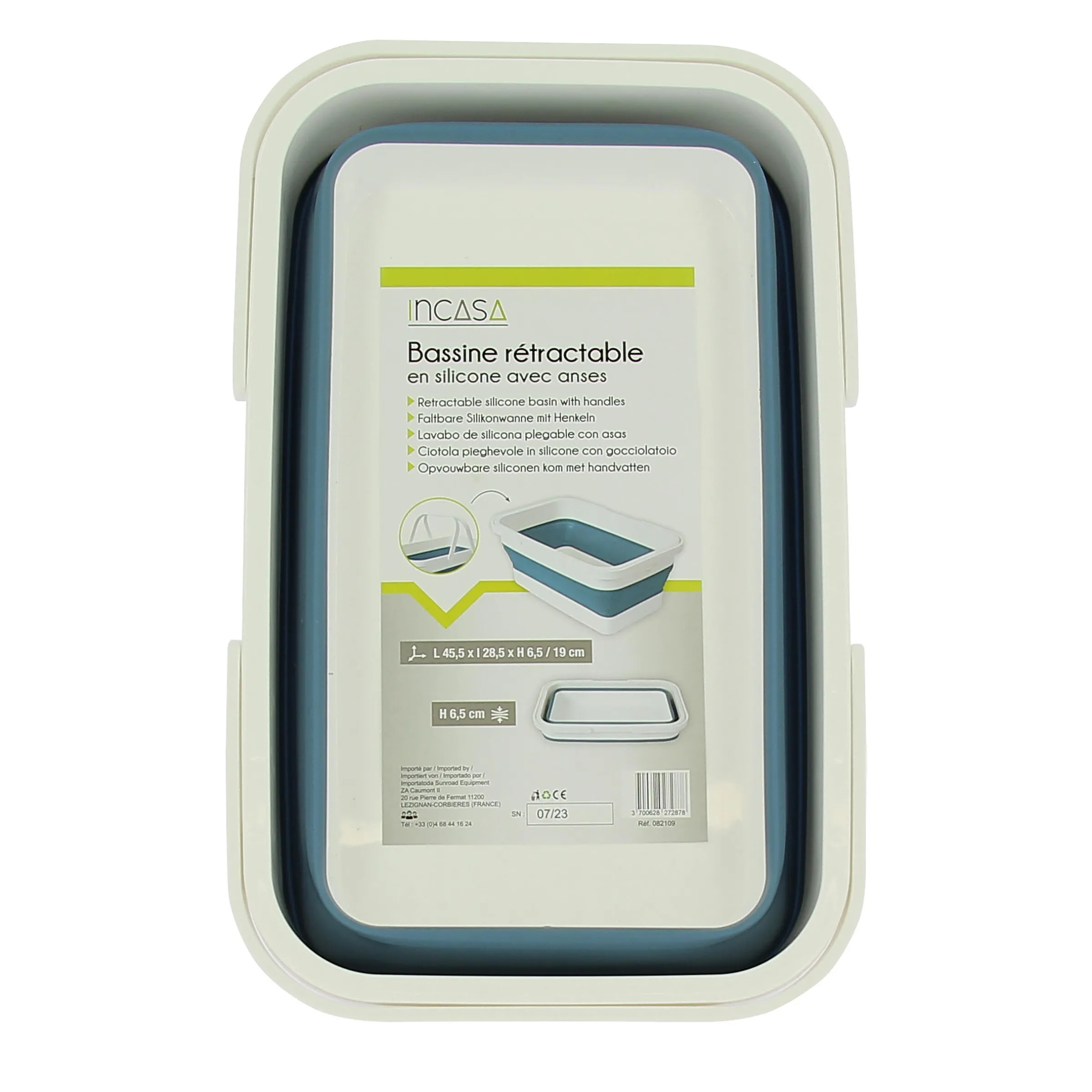 Bassine rétractable avec anses