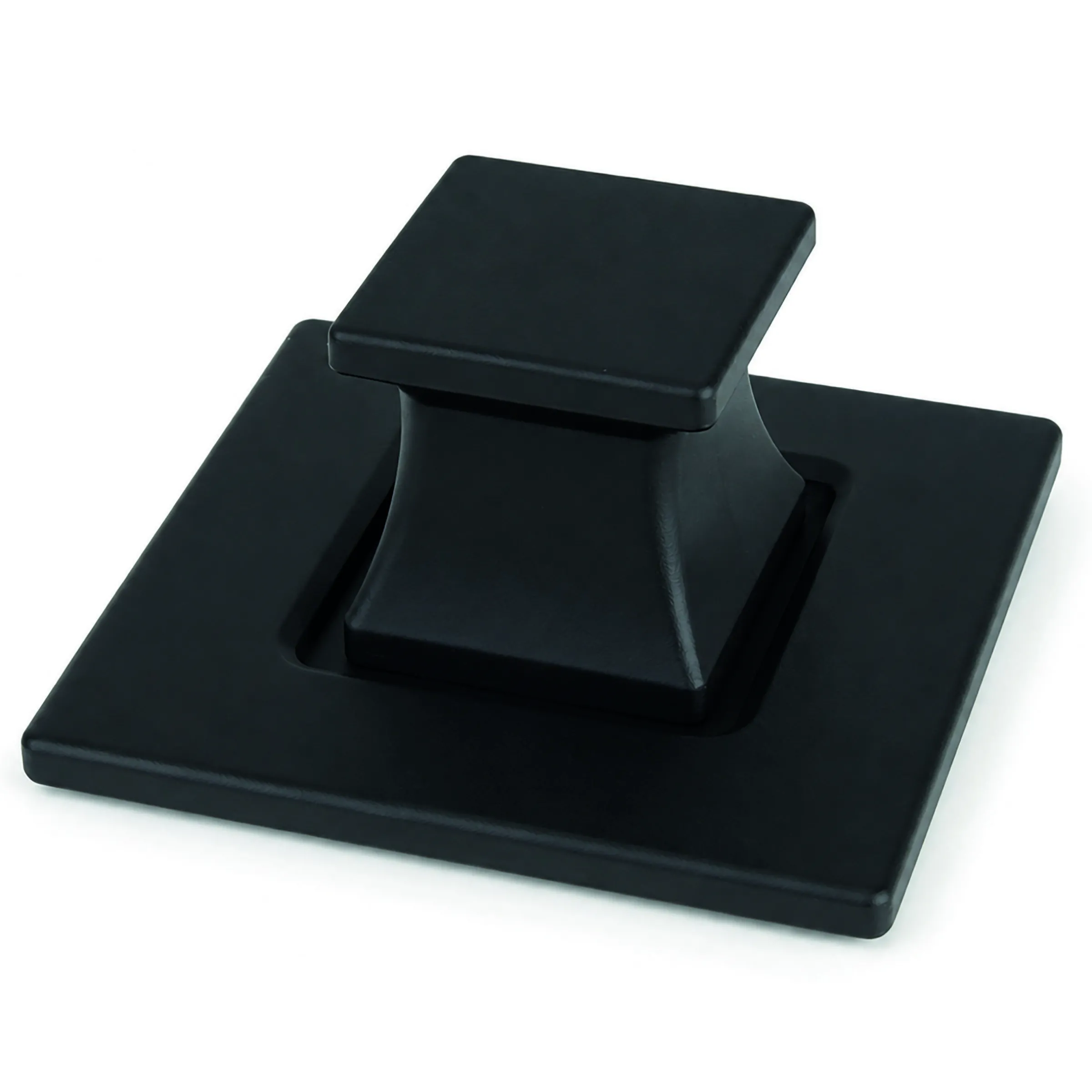 Bouton et rosace carrés noirs