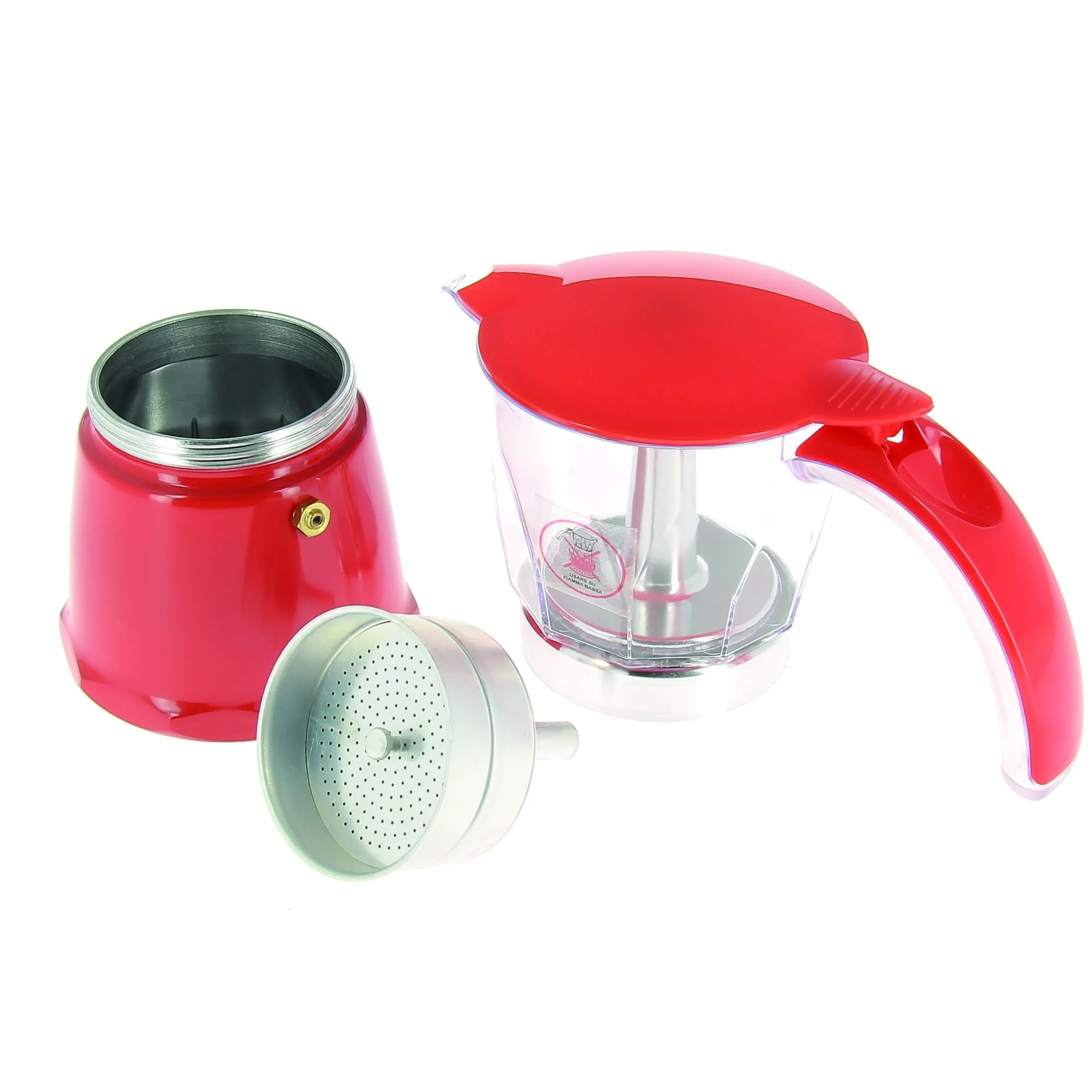 Cafetière italienne rouge 6 tasses
