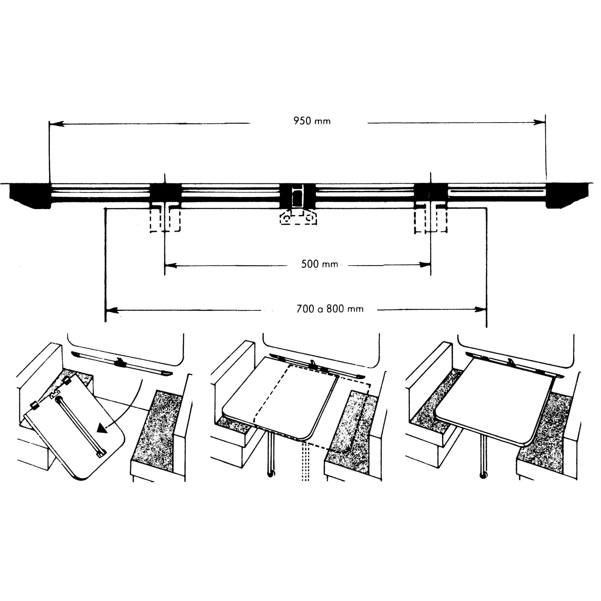 Coulisse de table