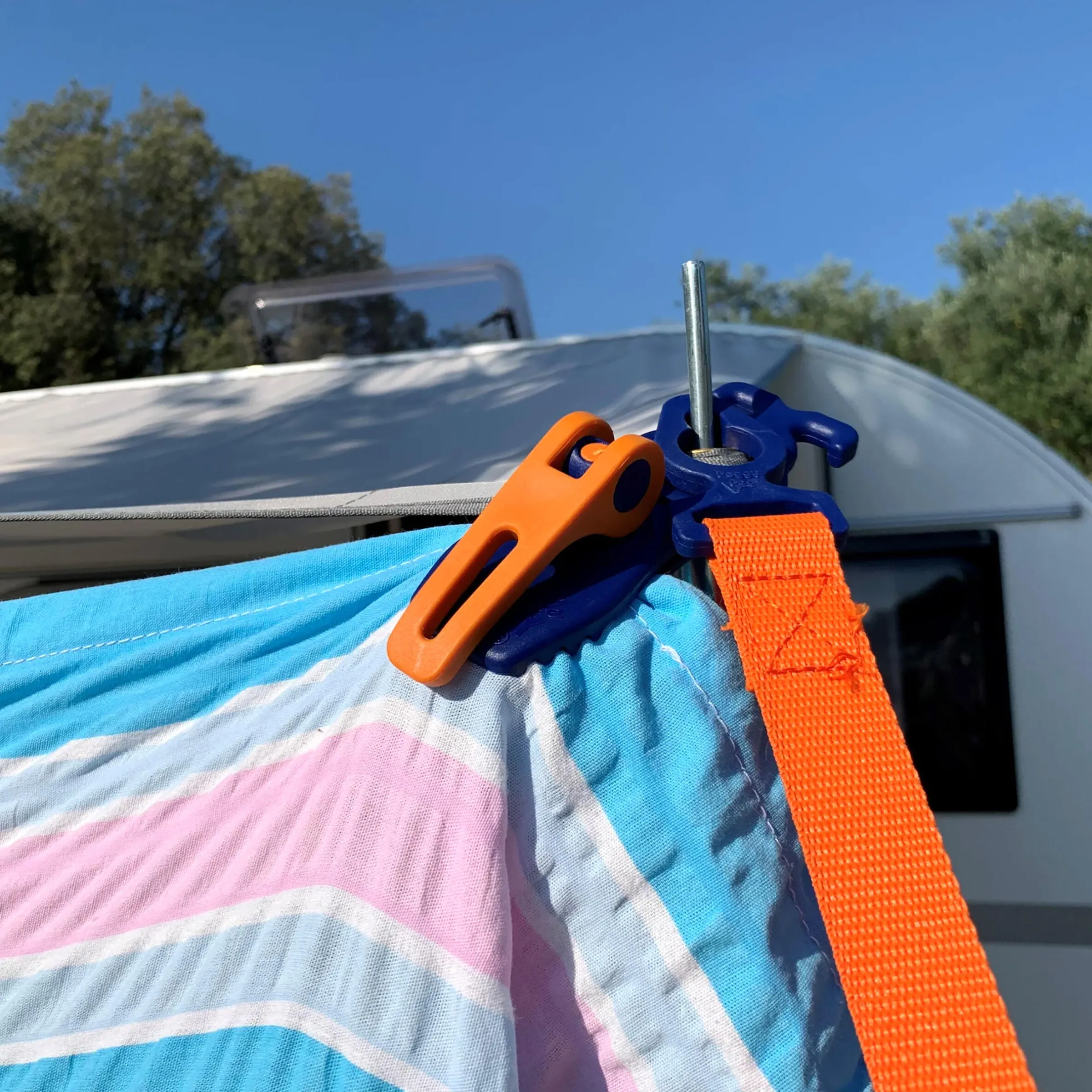 Crocodile Peggy® Pince de serrage à dégagement rapide bleu - Lot de 4
