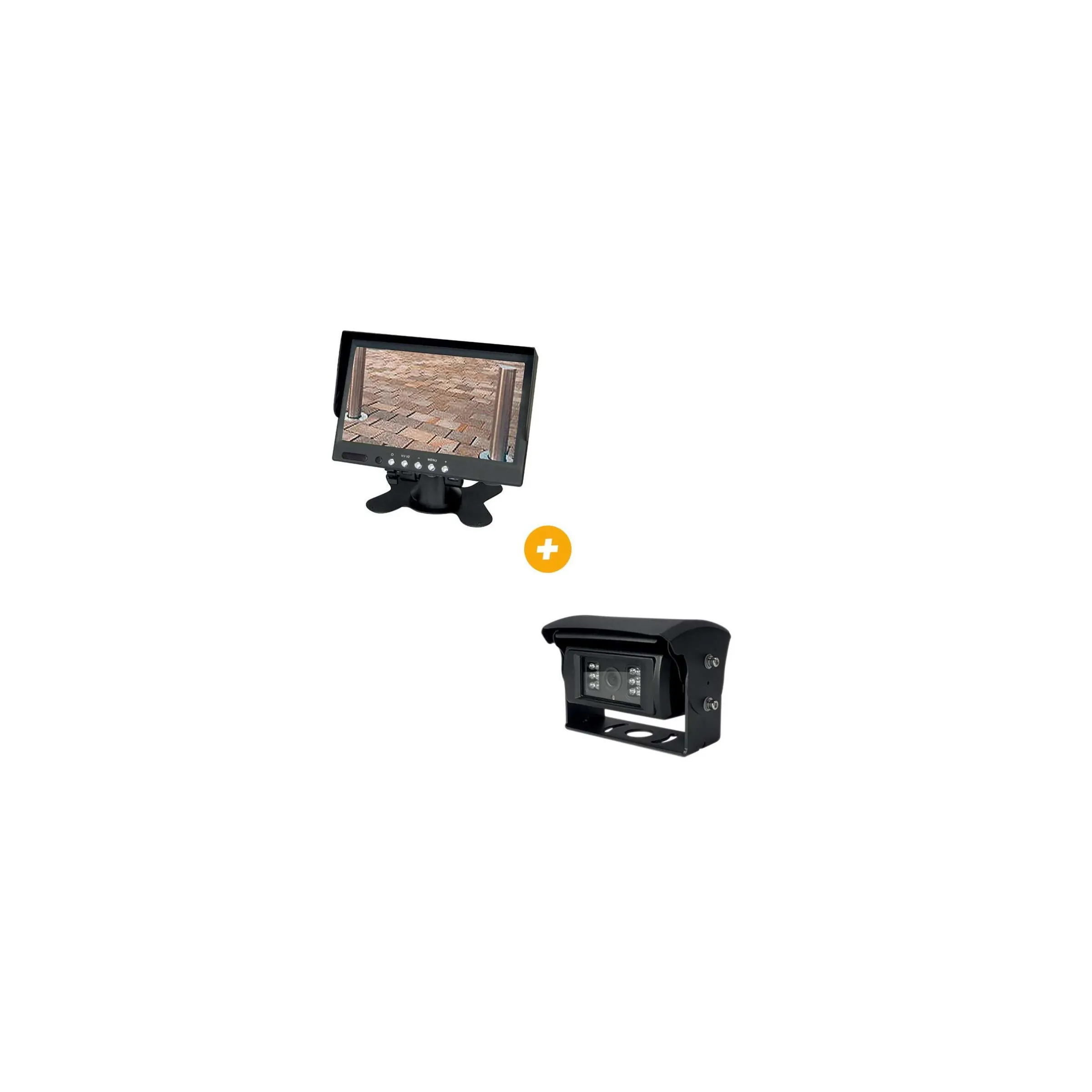 Ecran pour caméra de recul, 2 entrées etCaméras de recul filaires Simple optique à volet motorisé