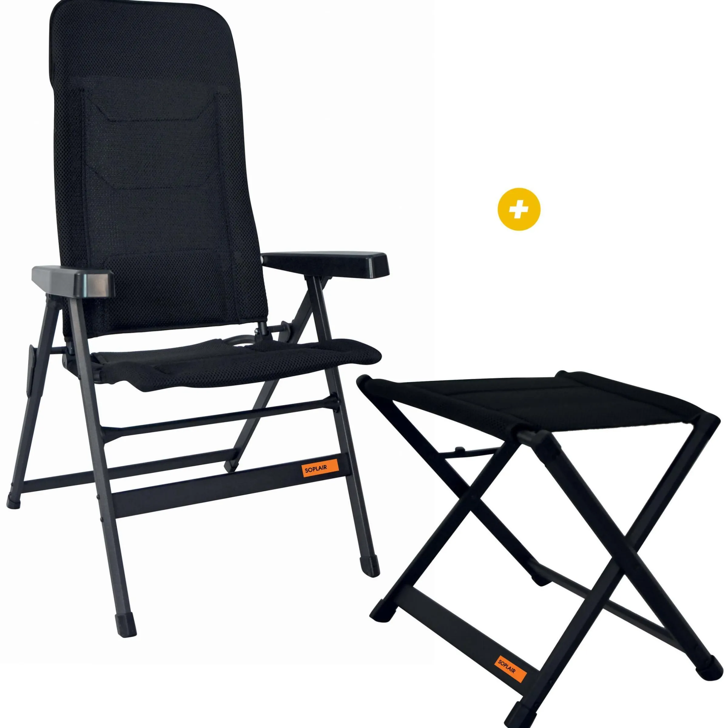 Fauteuil Major Noir+ Repose-jambes Major Noir