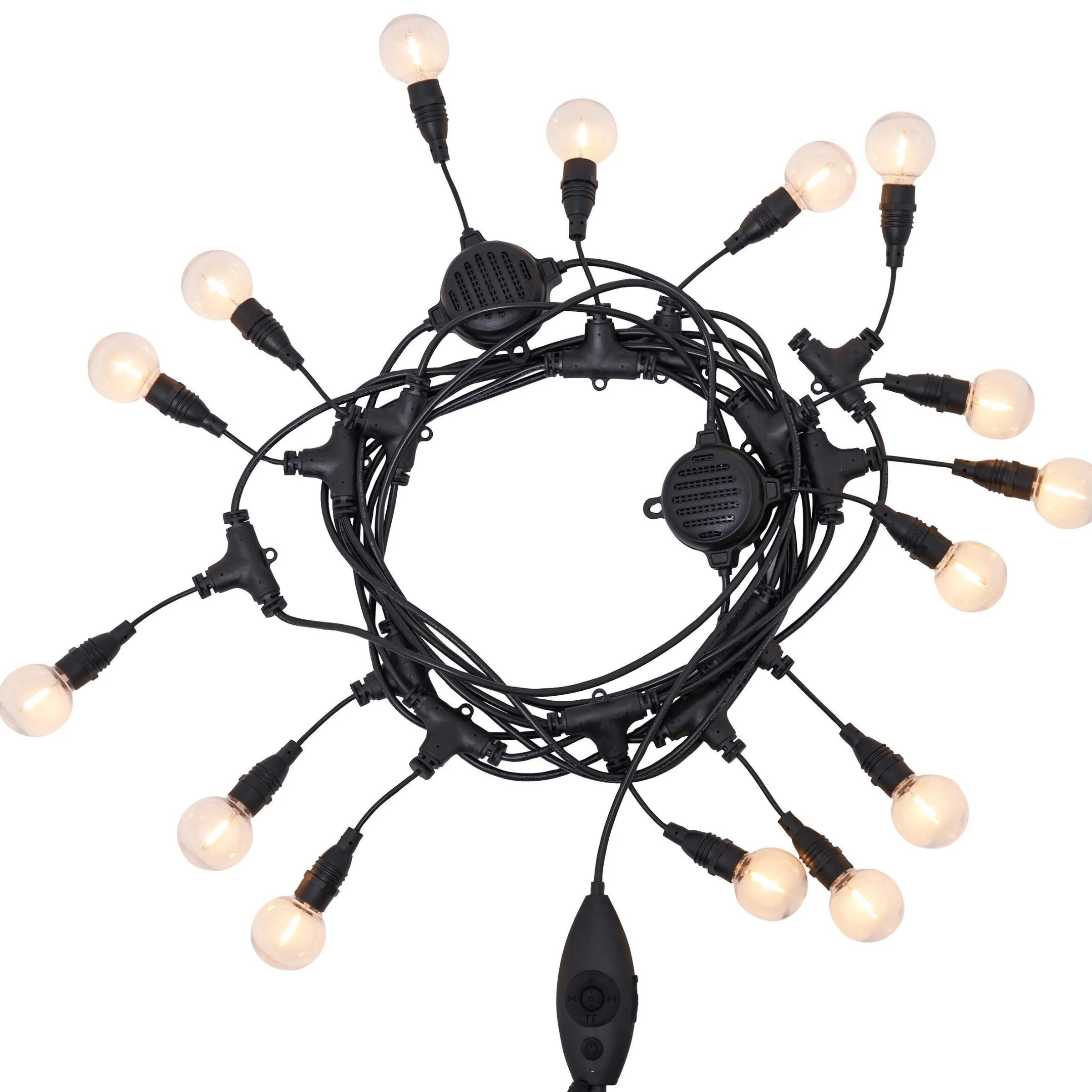 Guirlande lumineuse pour patio 8 mètres avec haut-parleurs
