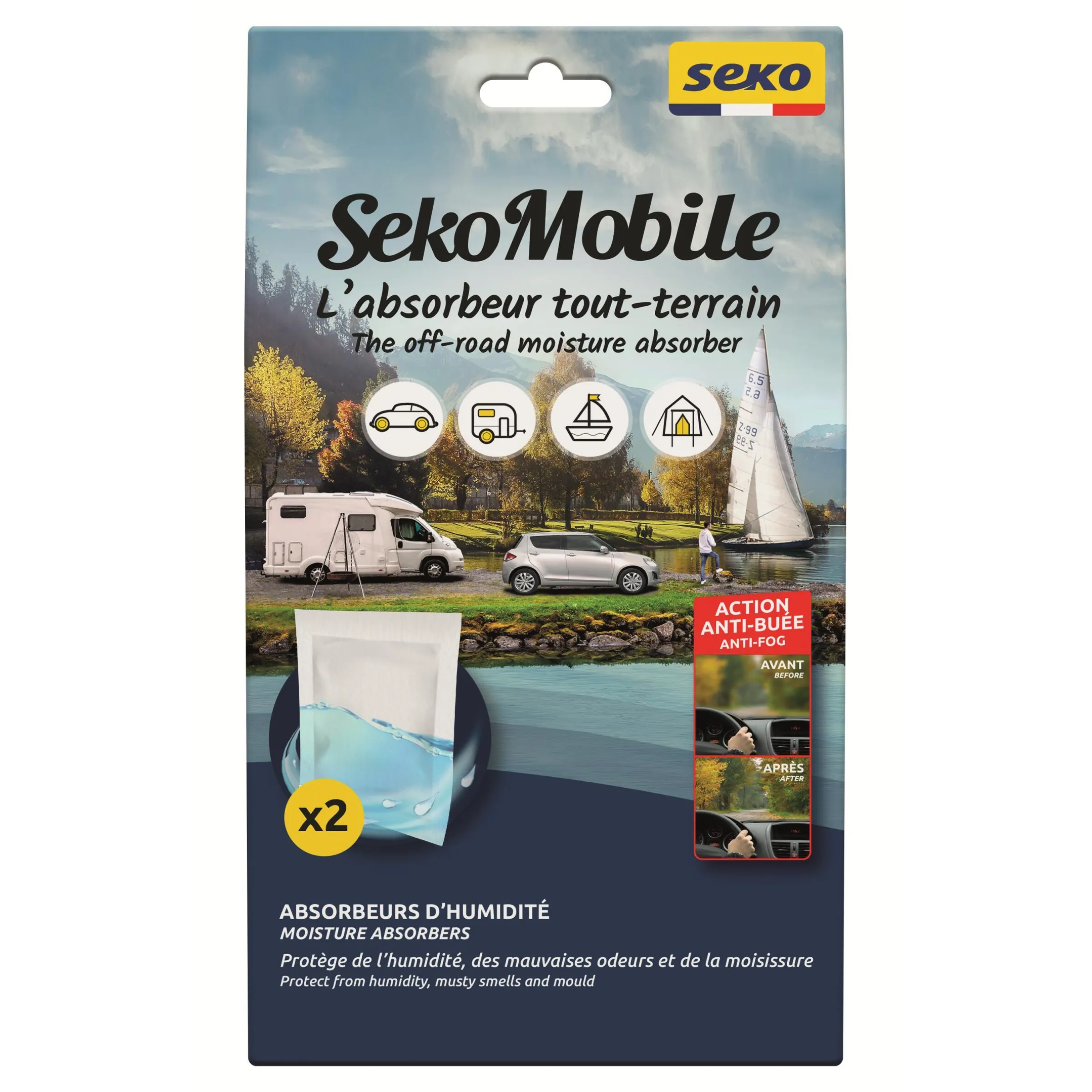 Lot de 2 absorbeurs d'humidité SekoMobile 2x150gr