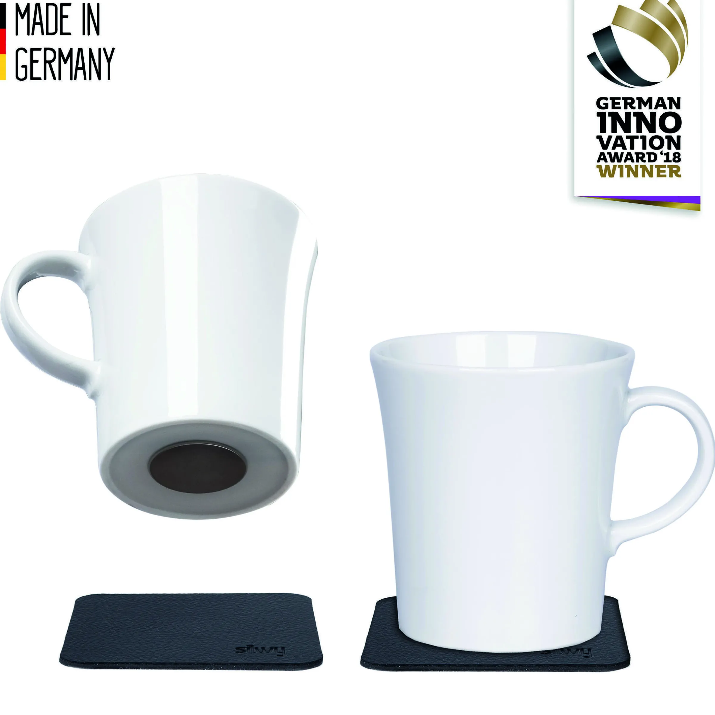 Lot de 2 tasses en porcelaine magnétiques