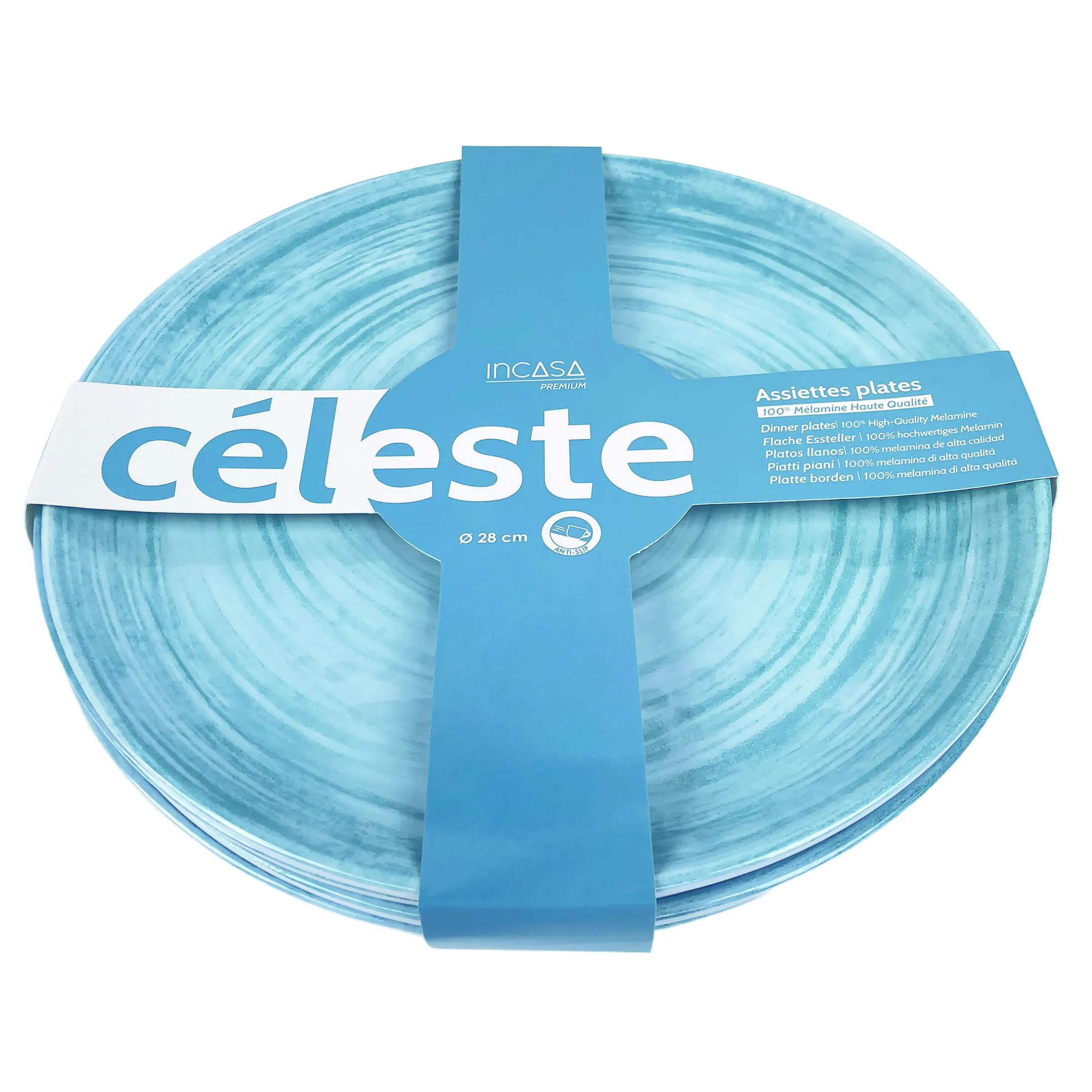 Pack 4 assiettes mélamine Céleste