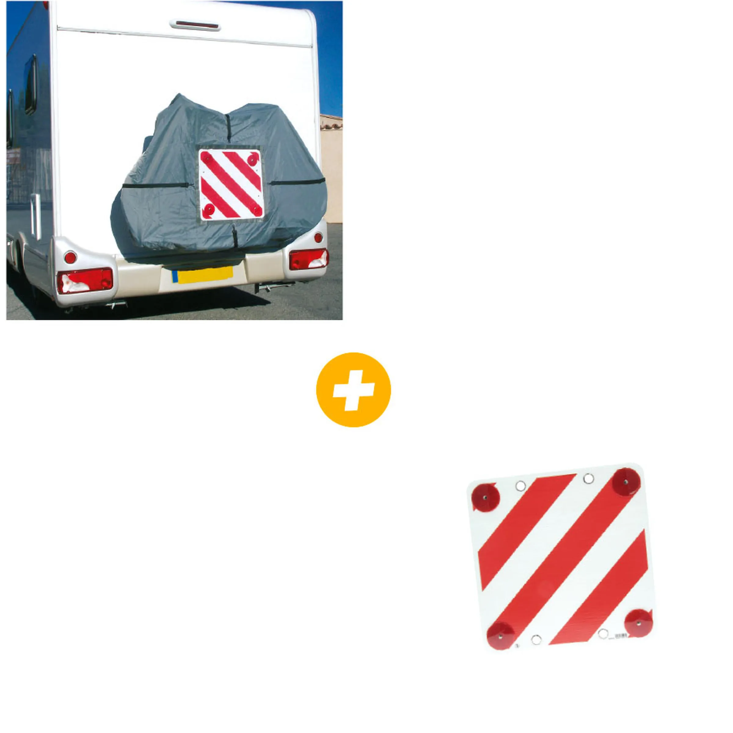 Pack Bâche Porte-Vélo (2/3 vélos) + Panneau de signalisation