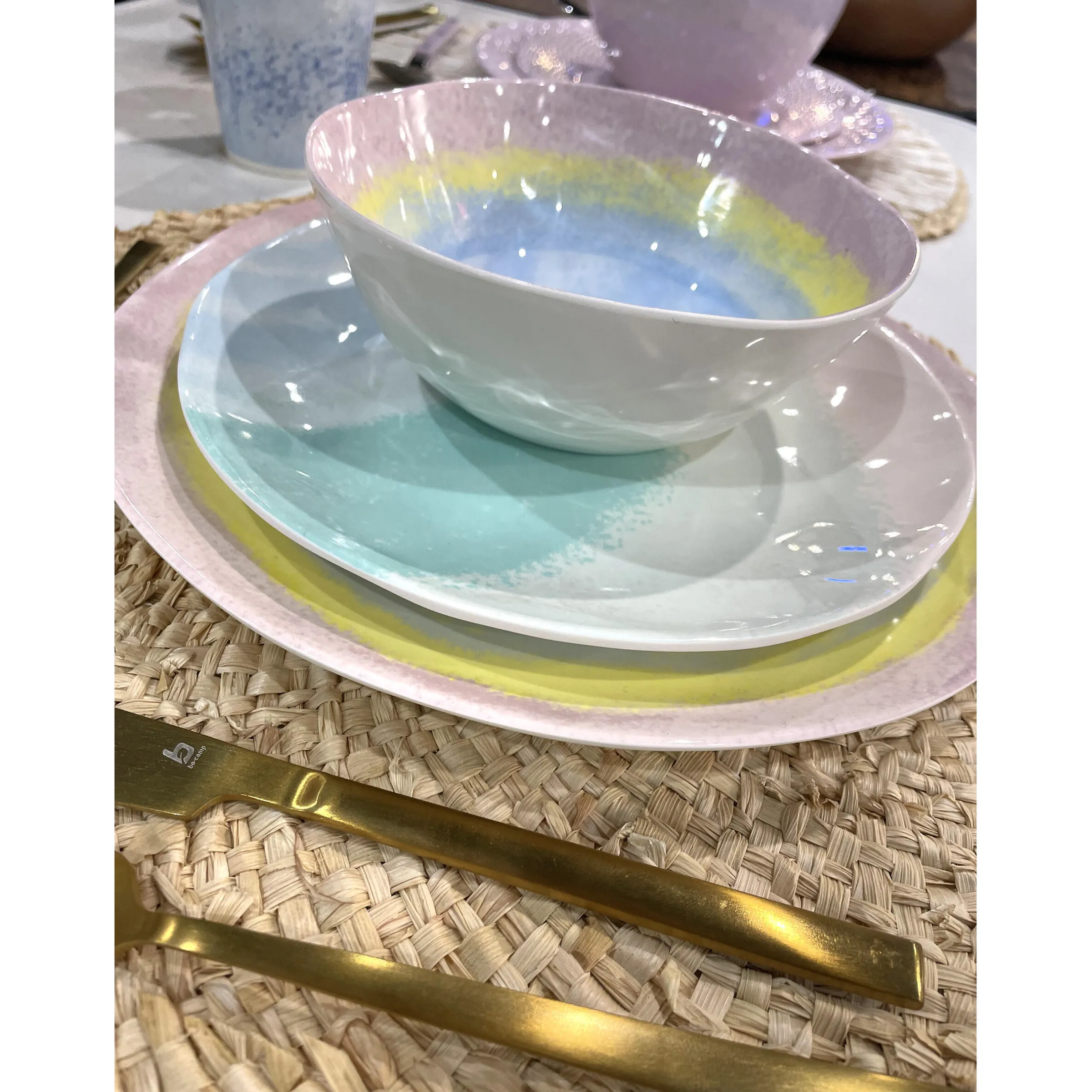 Packde vaisselle en mélamine Pastel Barfleur - 12 Pièces