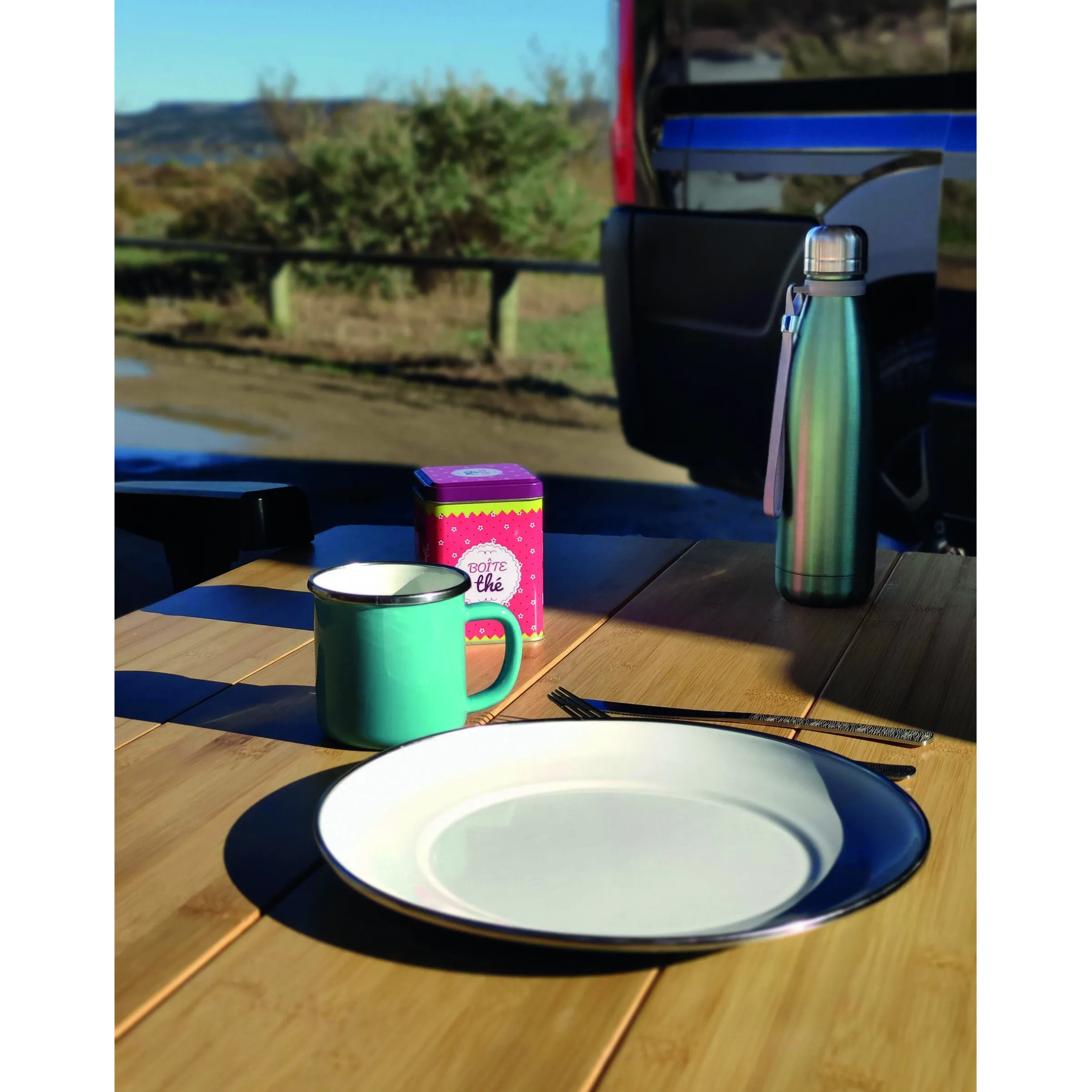 Pack 2 mugs en acier émaillé