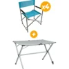 Pack Table pliante Gap LessGrise 4 personnes + 4 Fauteuils director en acier