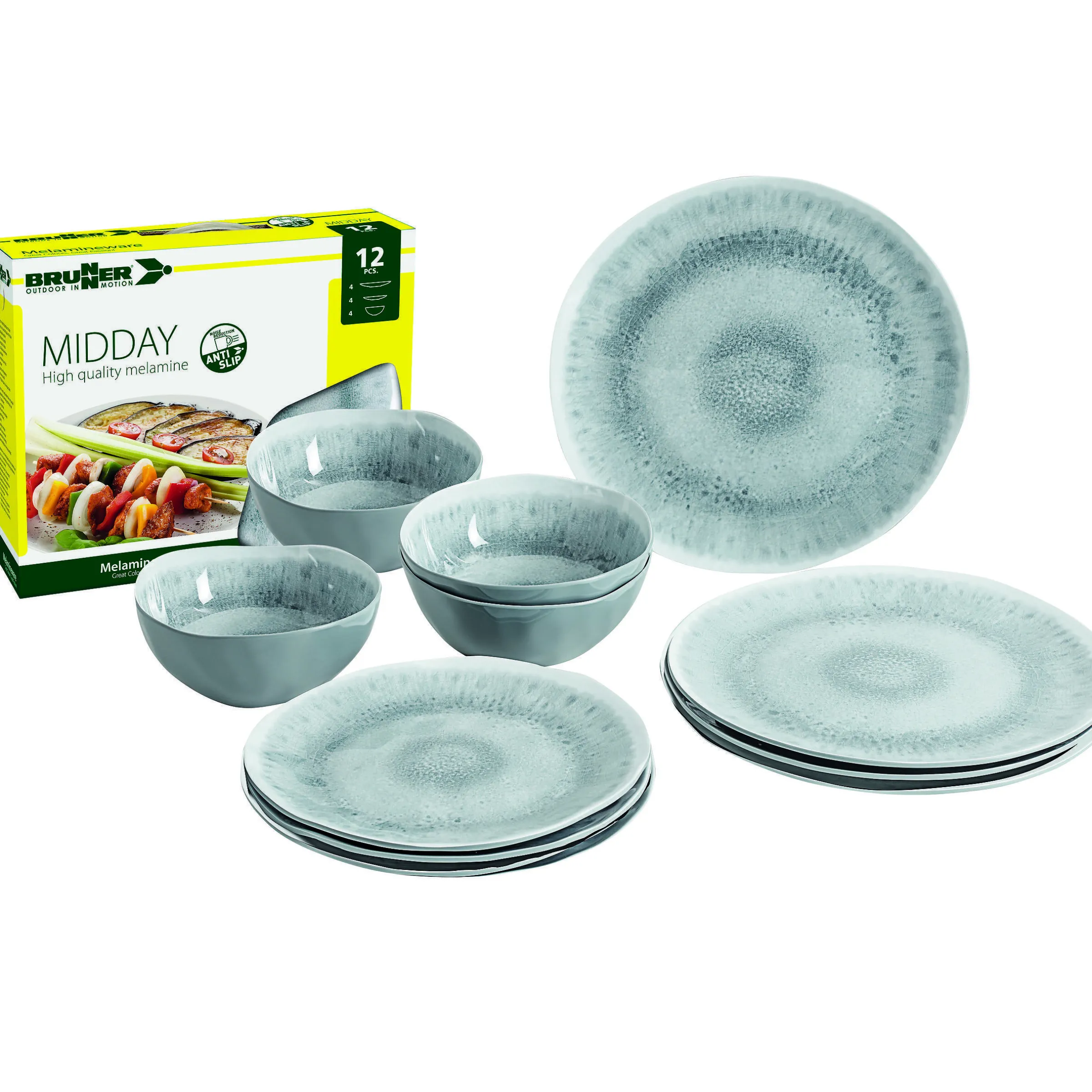 Pack vaisselle mélamine Pearl 12 pièces