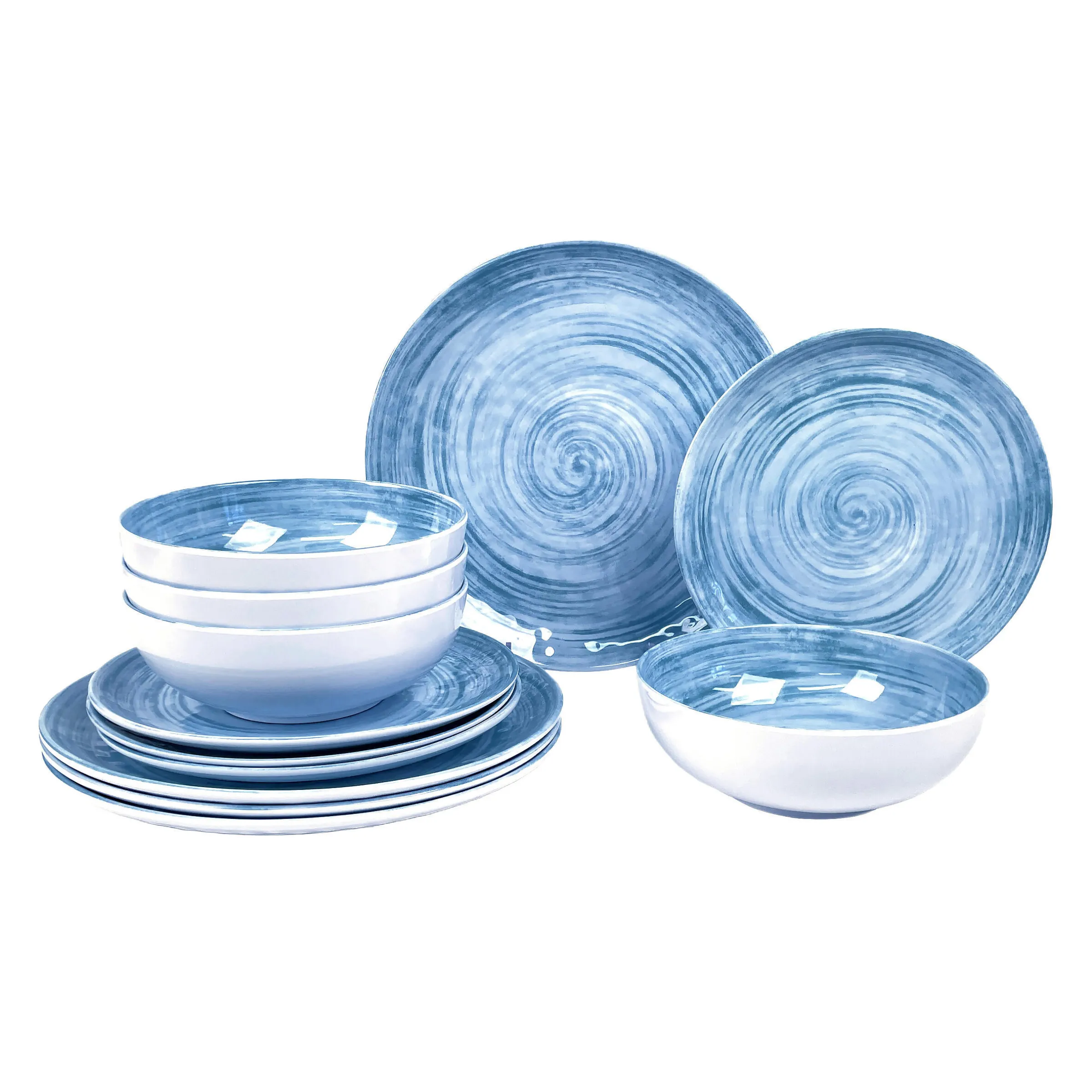 Pack vaisselle mélamine 12 pièces Céleste