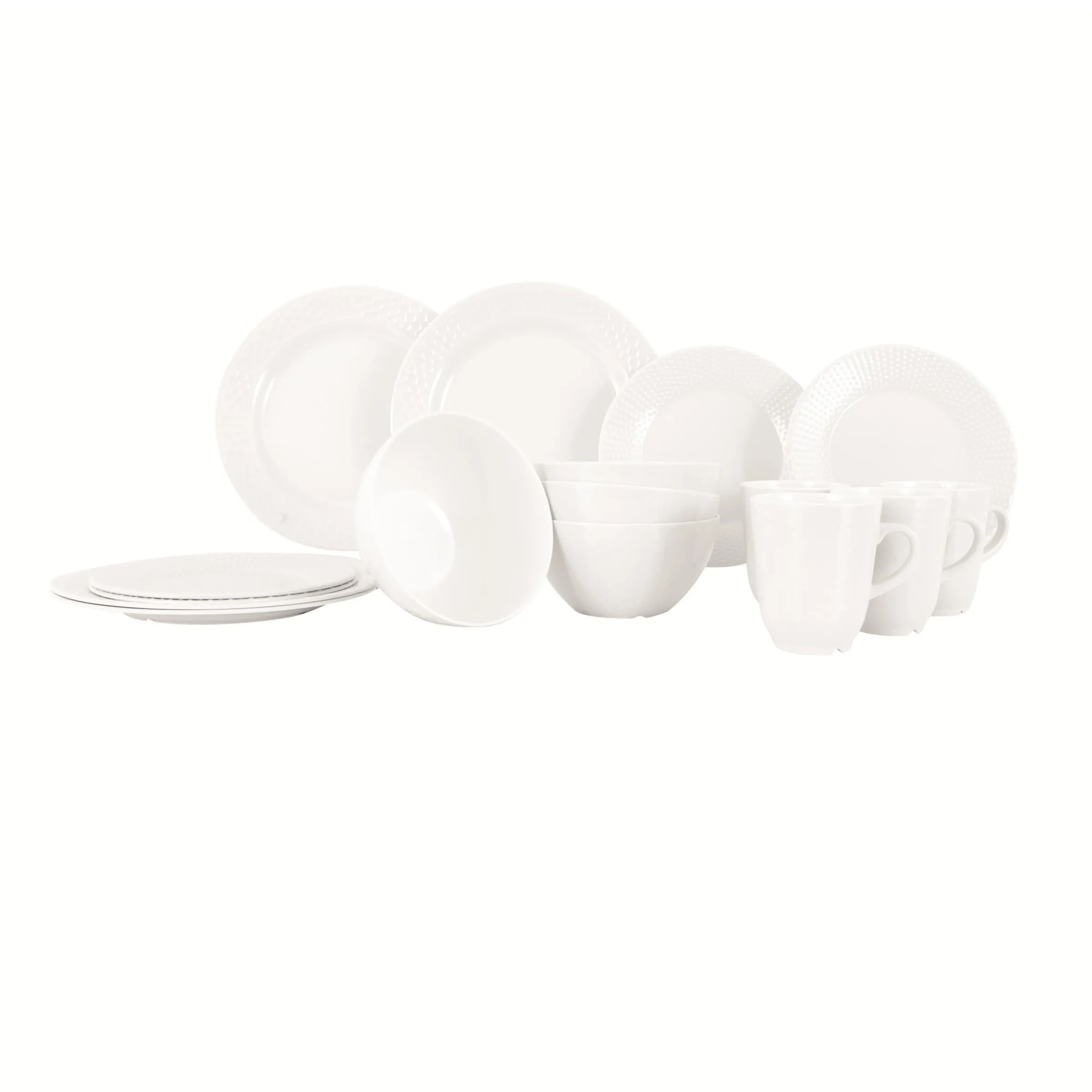 Pack vaisselle mélamine Royal 16 pièces Ivoire