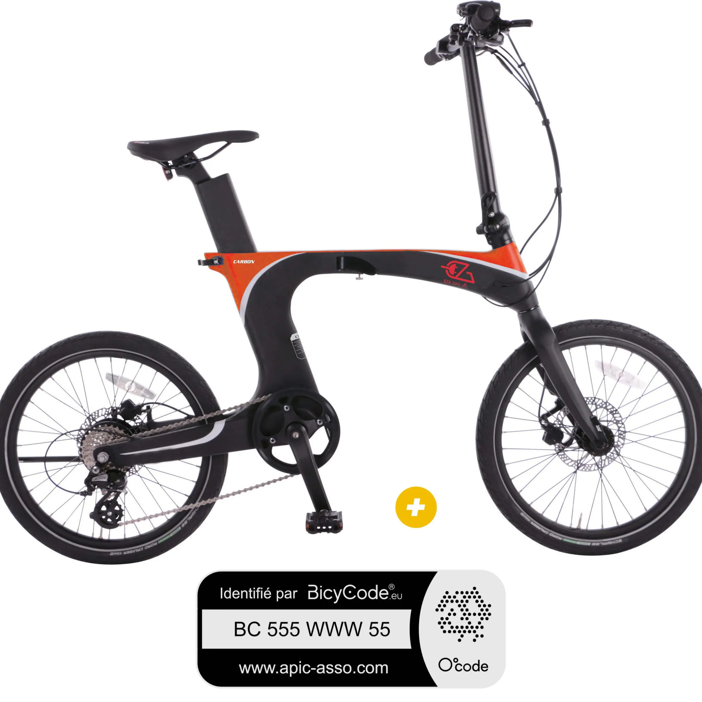PackVélo à assistance électrique pliant 20'' Carbon + Marquage BicyCode