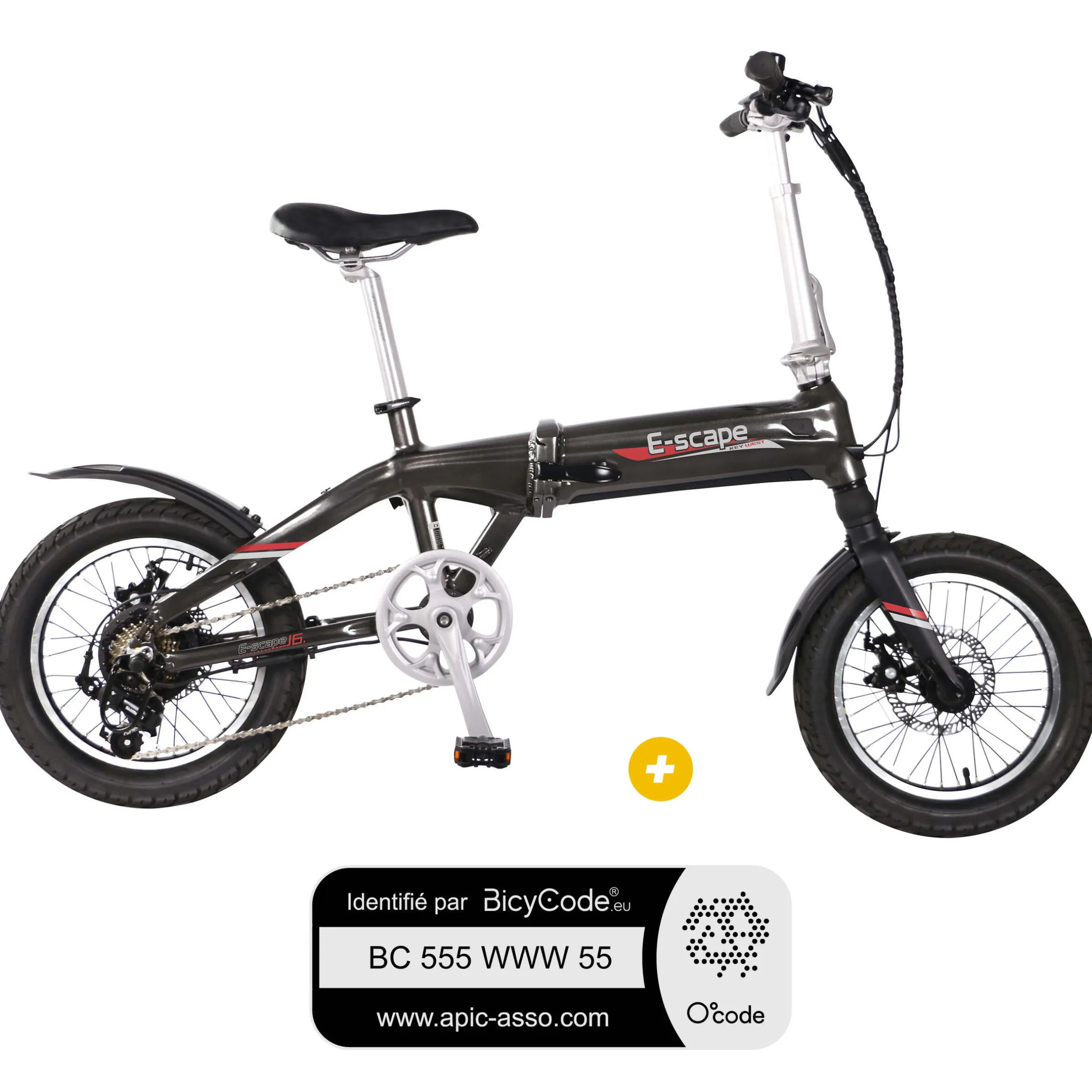 PackVélo à assistance électrique pliant KEYWEST 16" + Marquage BicyCode