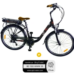 Pack Vélo électrique CITY ROAD 26'' Noir, 13AH + Marquage BicyCode