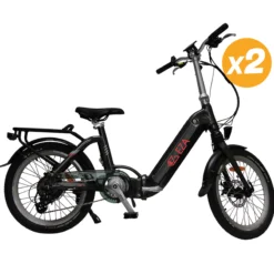 Pack 2 Vélos à assistance électrique Confort Plus 20"P - 14Amp pliant CONFORT PLUS 20'' noir