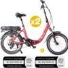 Pack 2 Vélos à assistance électrique Confort 20'' Rouge 13Ah + Marquage BicyCode