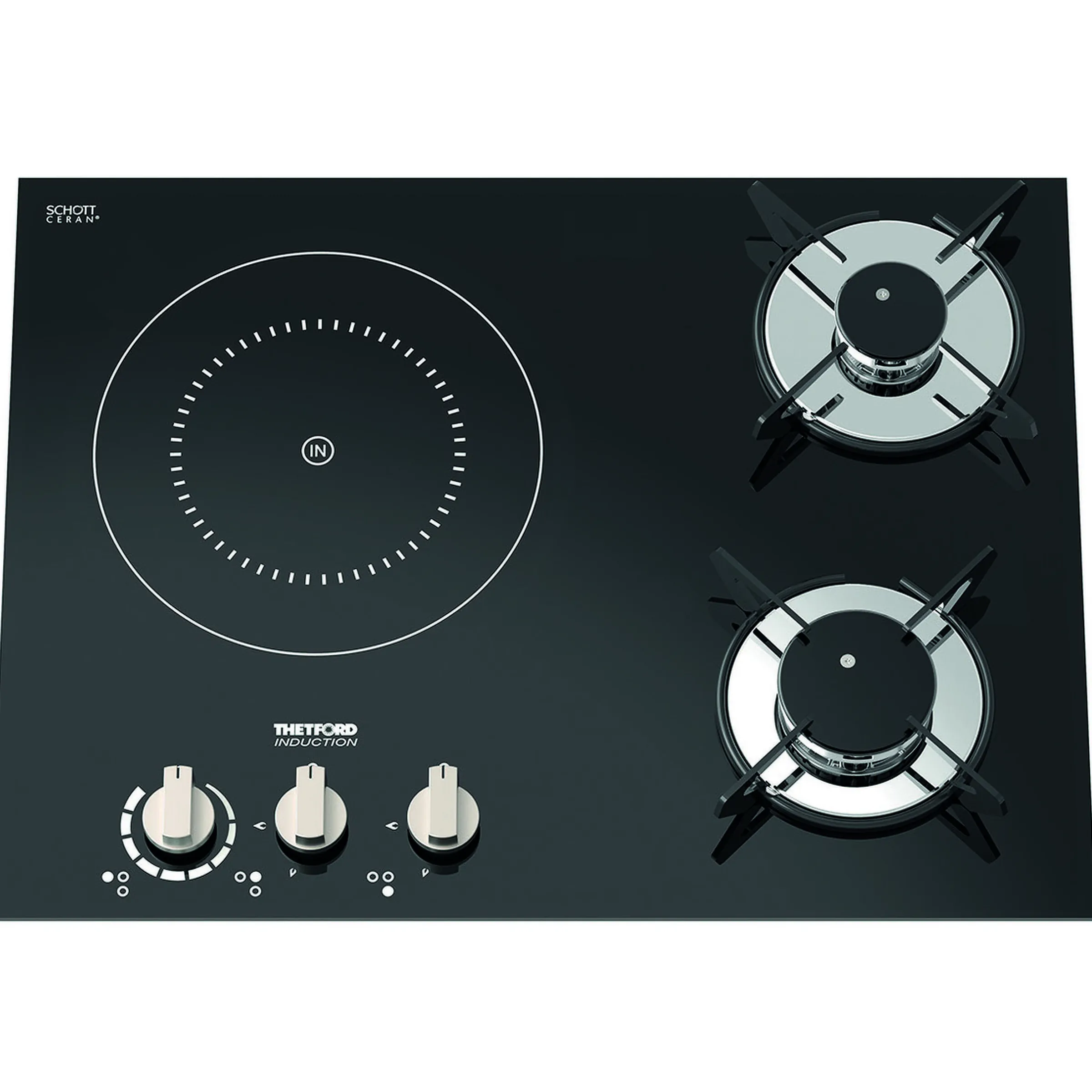 Plaque de cuisson 2 feux gaz + 1 induction Top Line 981