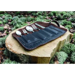 Pochette à couverts en cuir