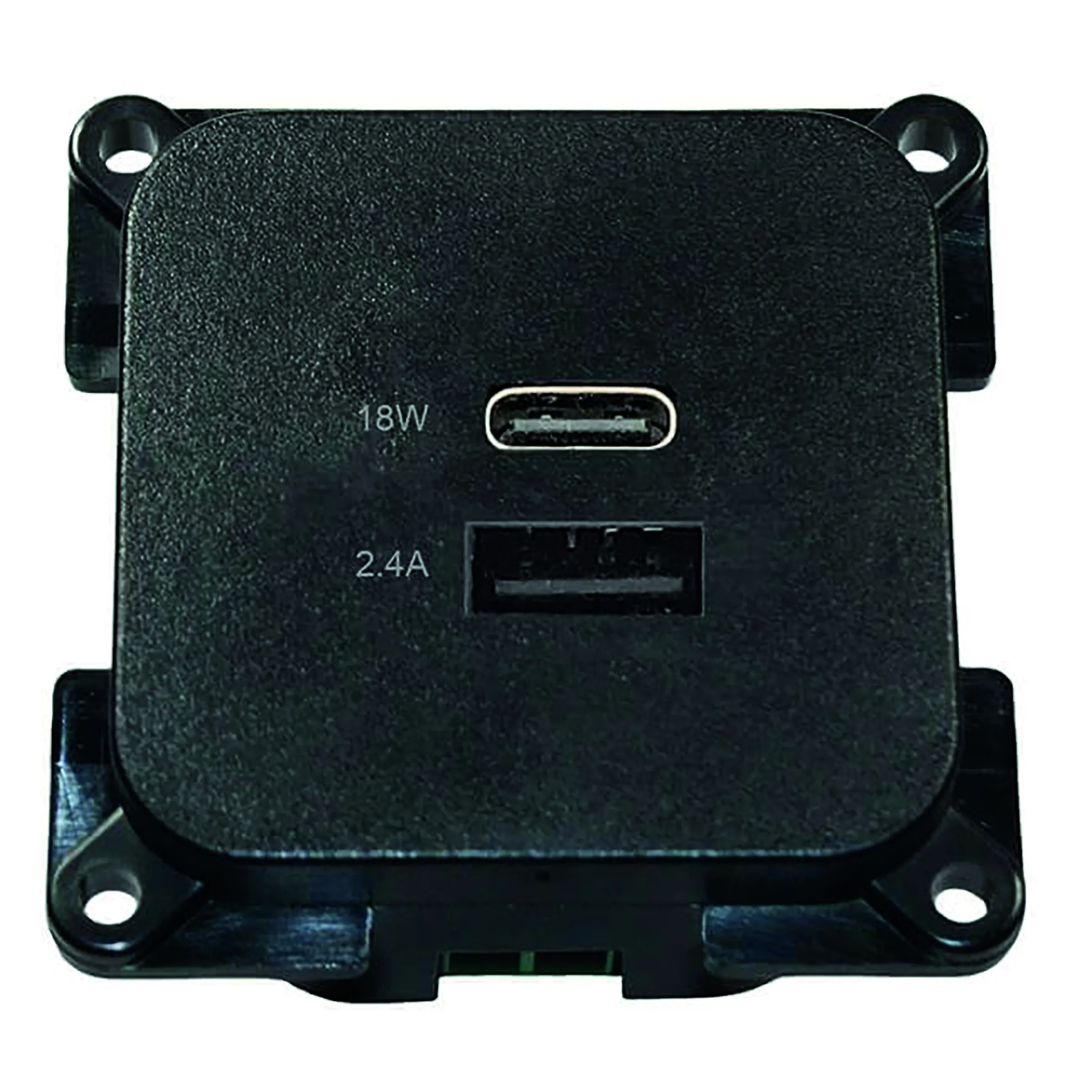 Prise de charge USB avec USB-A et USB-C noir
