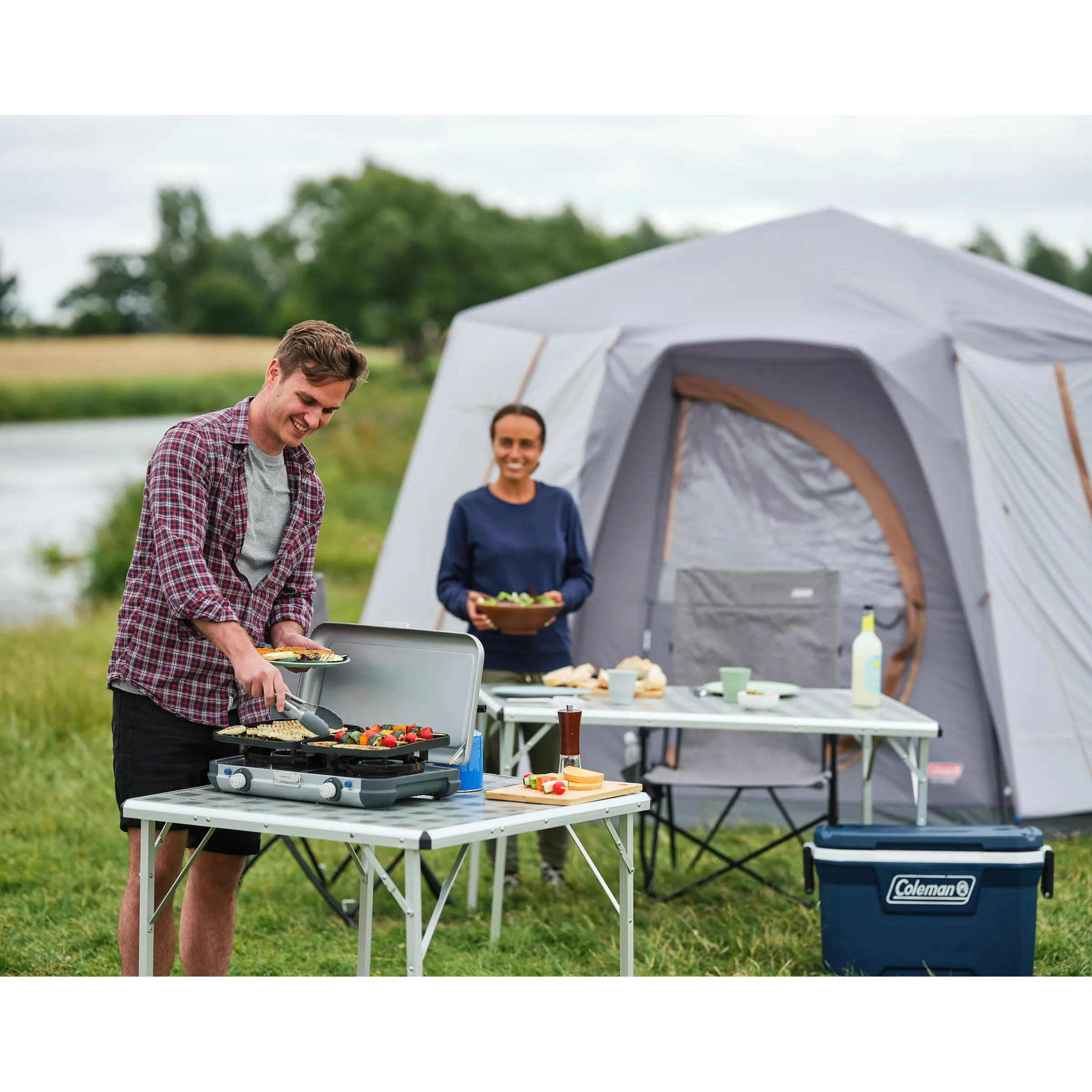 Réchaud à gaz 2 feux Camping Kitchen Grill & Go R