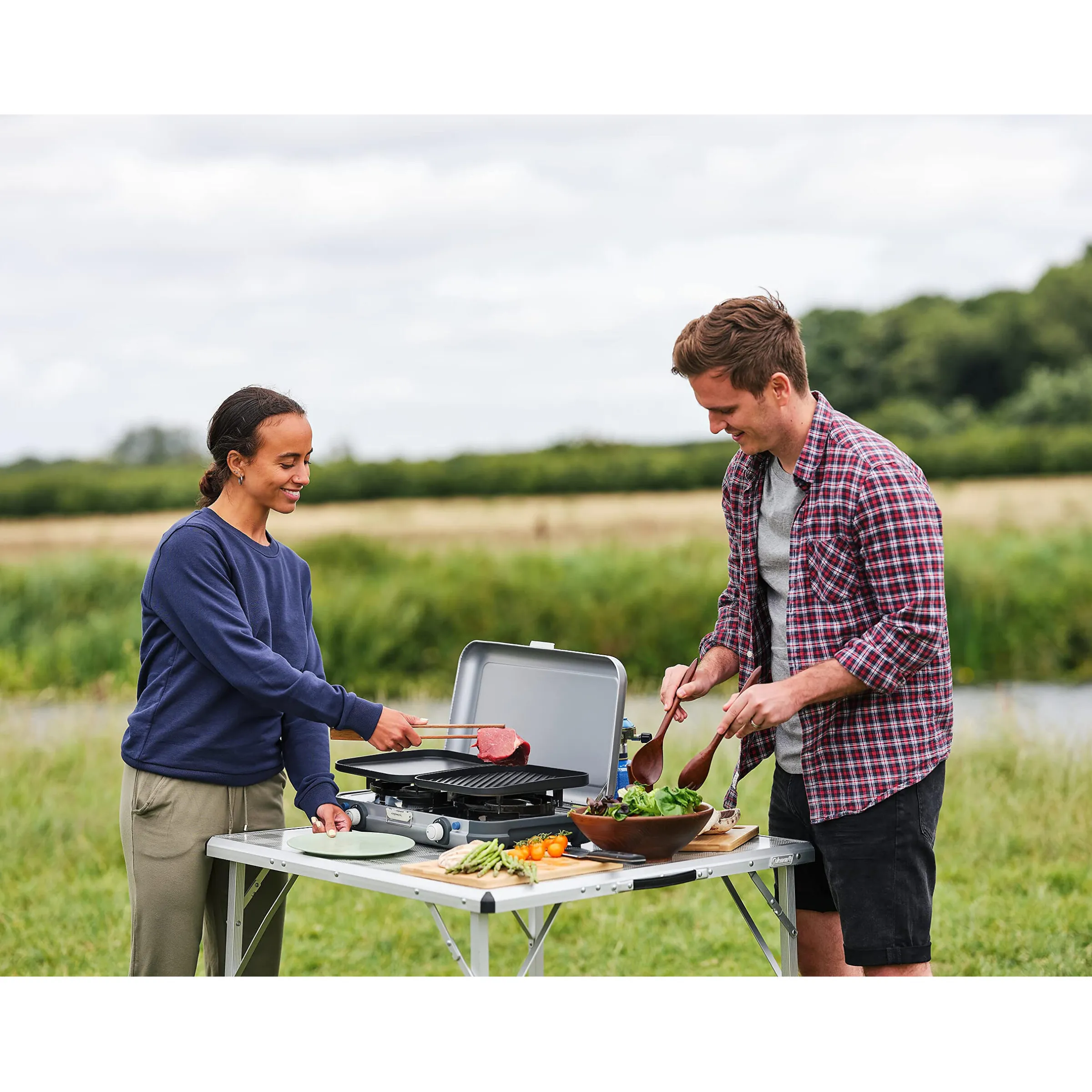 Réchaud à gaz 2 feux Camping Kitchen Grill & Go R