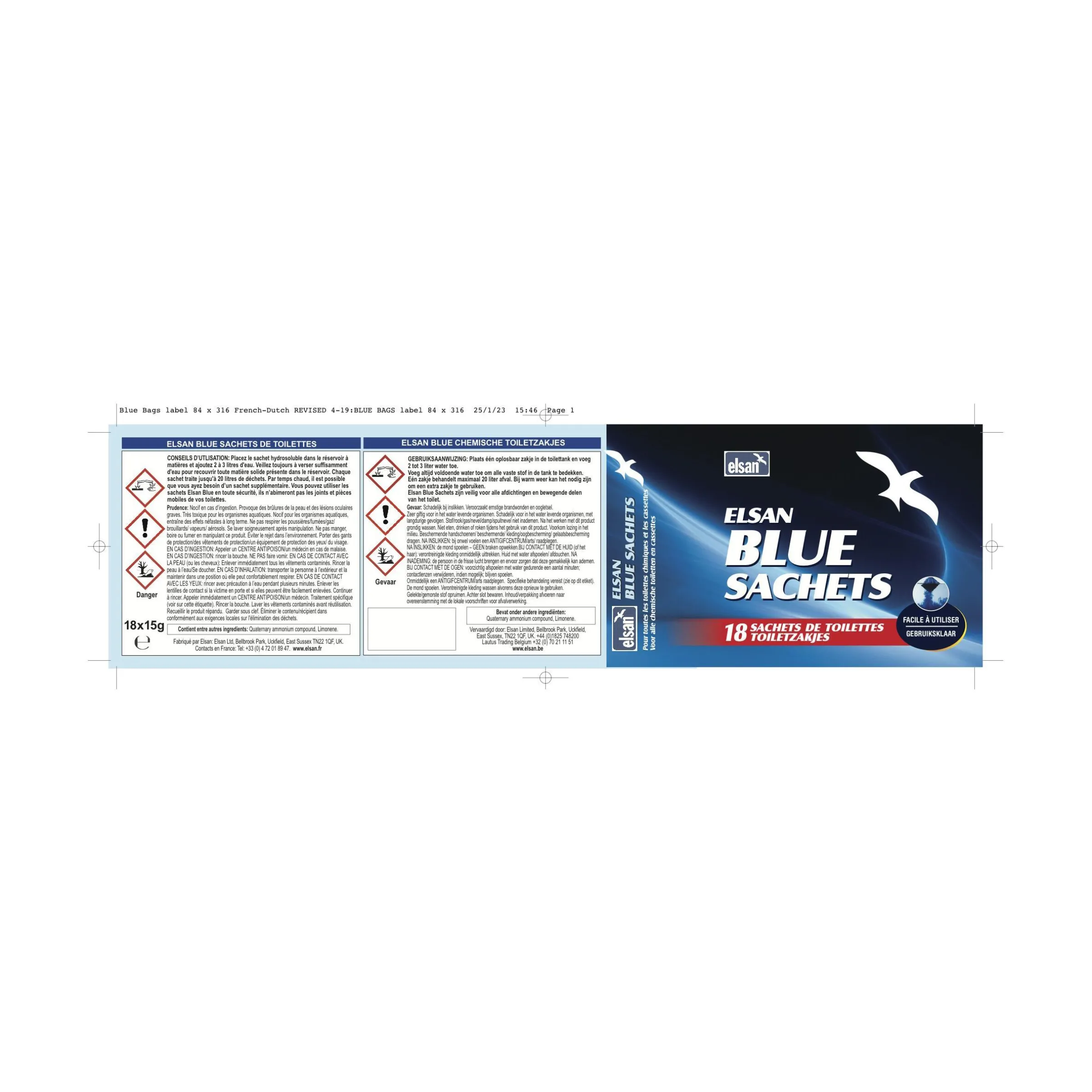 Sachets bleus