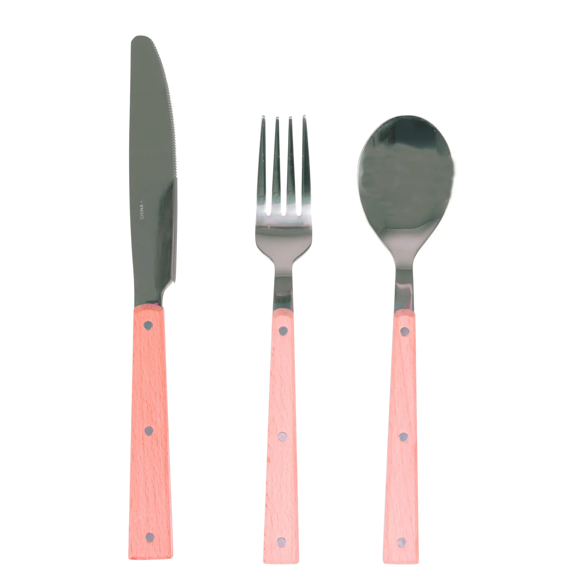 Set de 6 couverts avec manches en bois