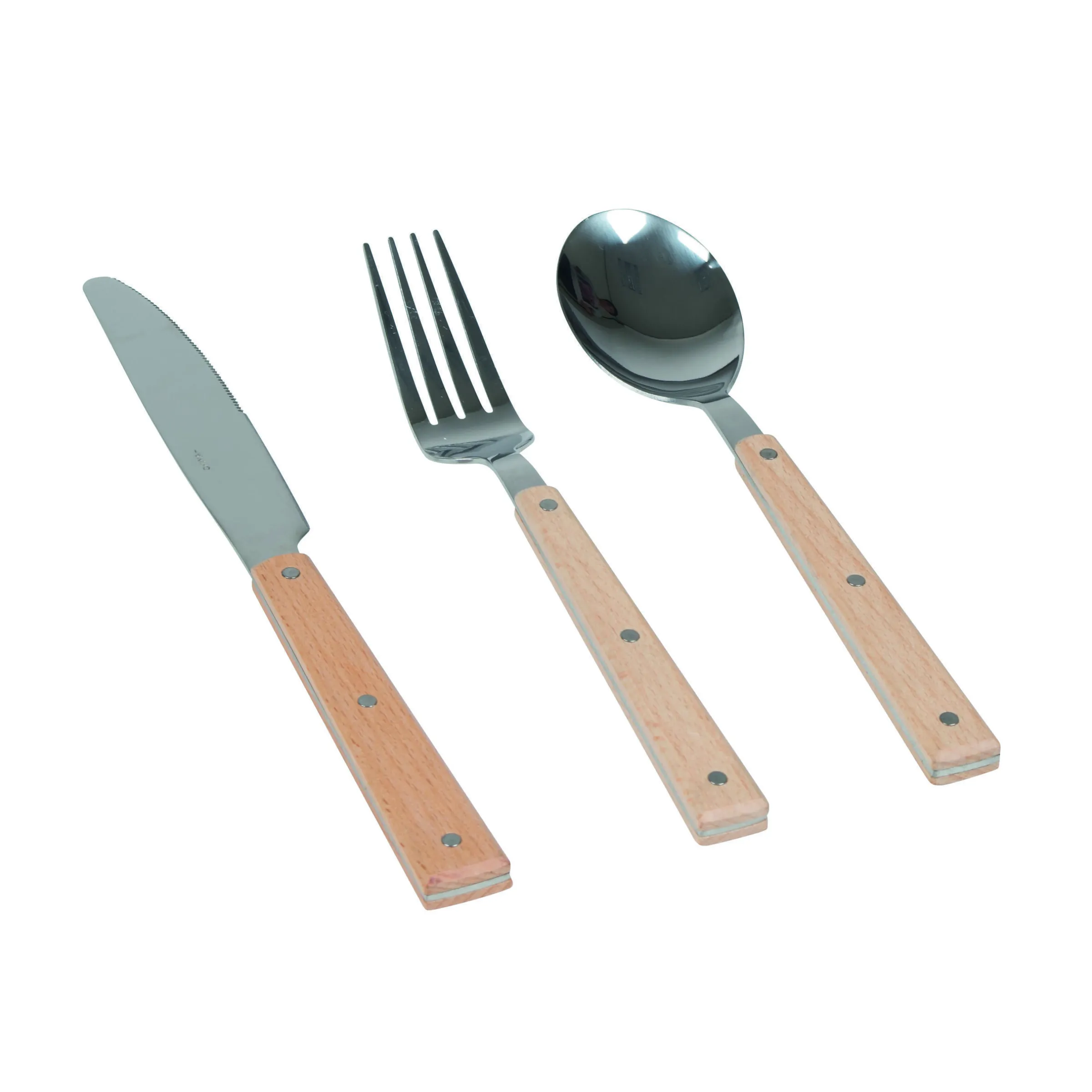 Set de 6 couverts avec manches en bois