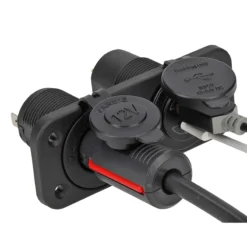 Socle 12 volts + prise USB-A et USB-C