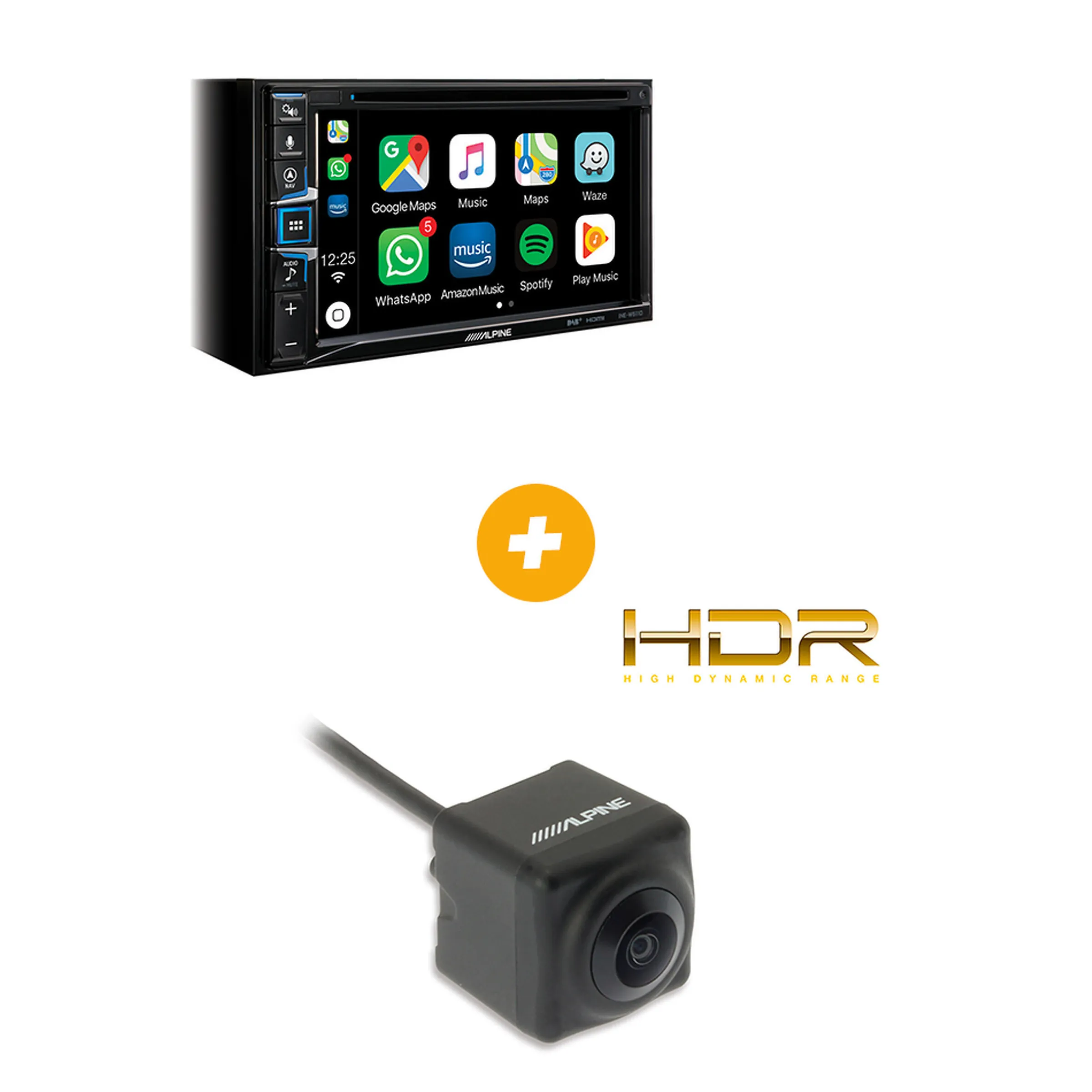 Station multimédia connectée 2DIN INE-W611DC avec GPS intégré+Caméra de Recul