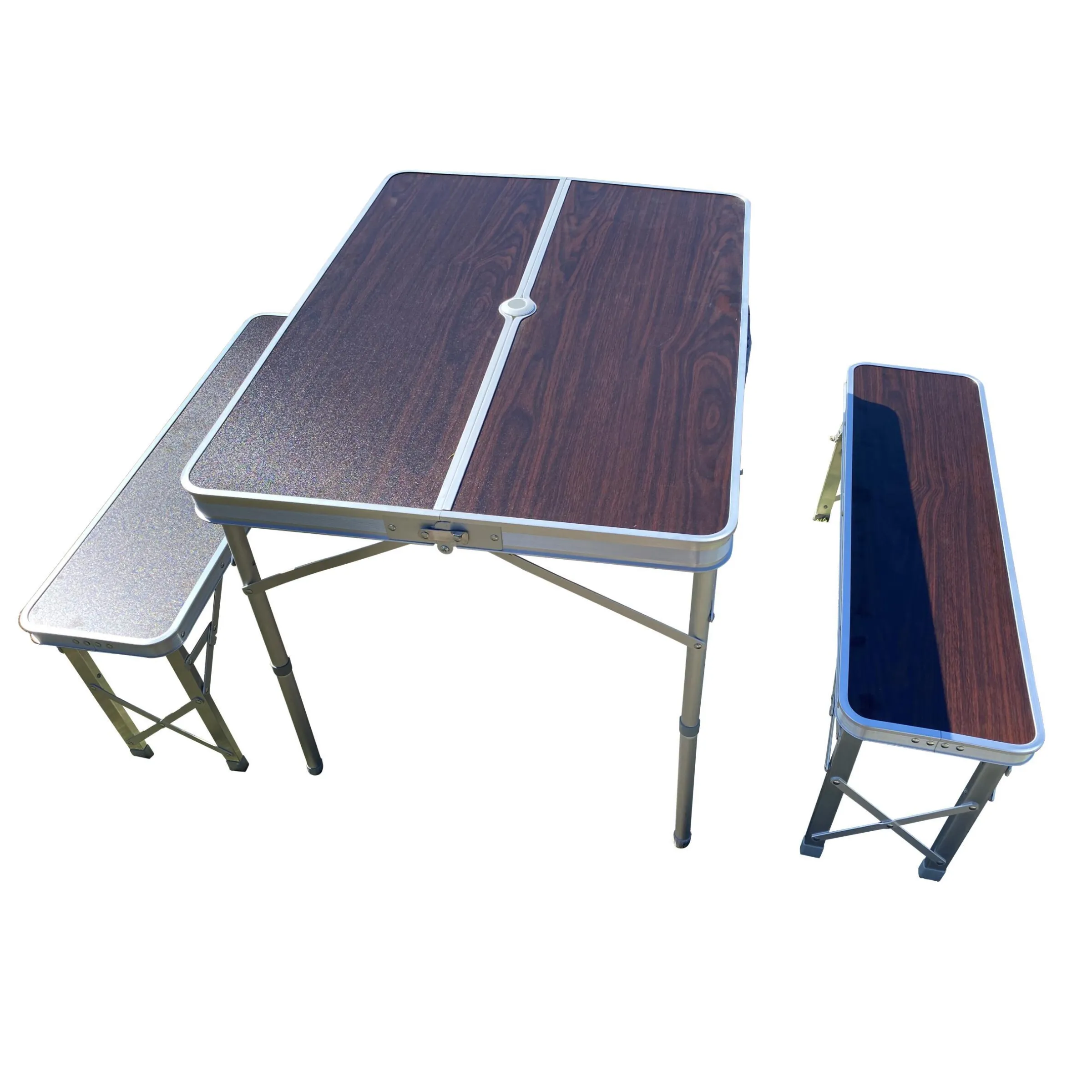 Table de camping avec bancs pour 4 personnes