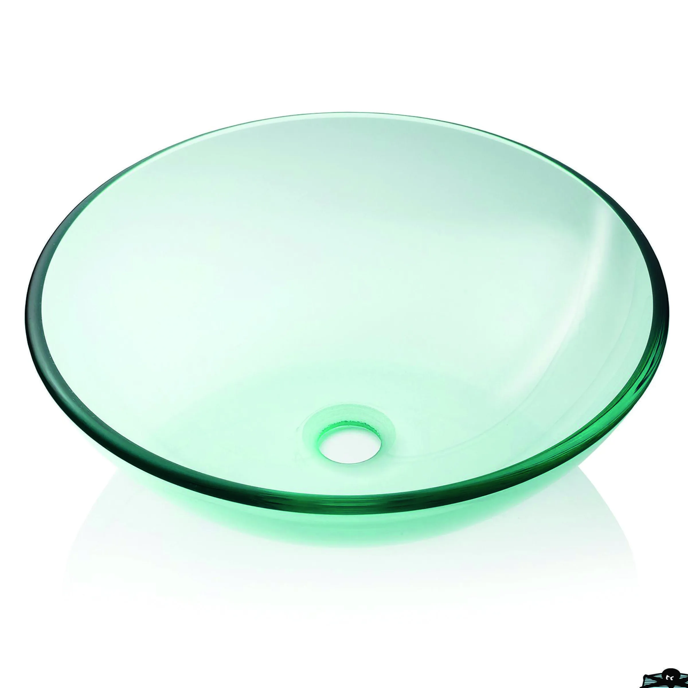Vasque semi-sphérique en verre transparent